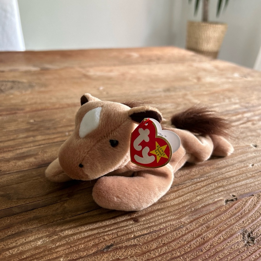TY Beanie Babies Derby The Horse Bean Bag Stuffed Animal Toy.